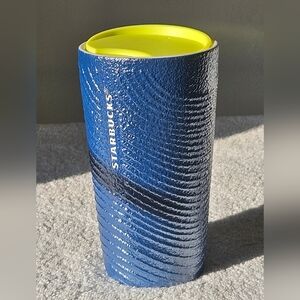 *NEW*Starbucks 2024 Blue Wavy Rib Texture Ceramic Coffee Travel Tumbler 12oz